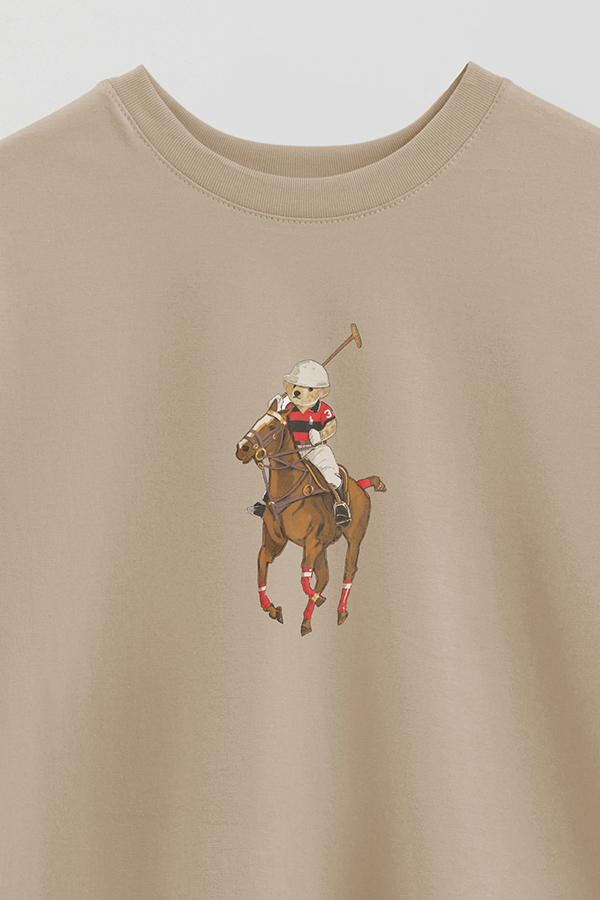 REMERA OVER ESTAMPADA UNISEX BEAR POLO MALLET