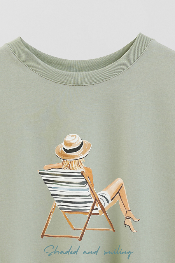 REMERA CROP ESTAMPADA COASTAL SHADED SMILING