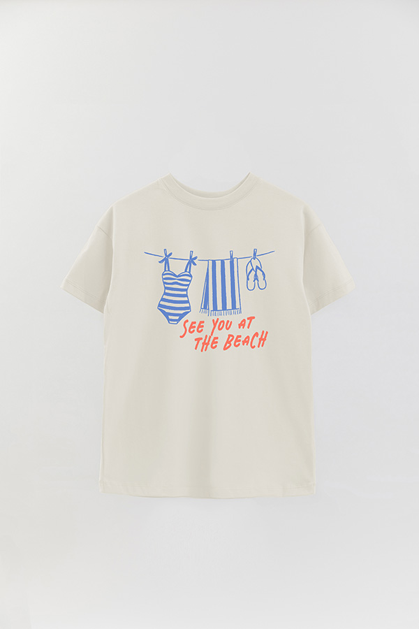 REMERA OVER ESTAMPADA SEE YOU AT THE BEACH