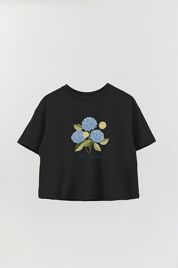 REMERA CROP ESTAMPADA COASTAL BLOOM AND GLOW