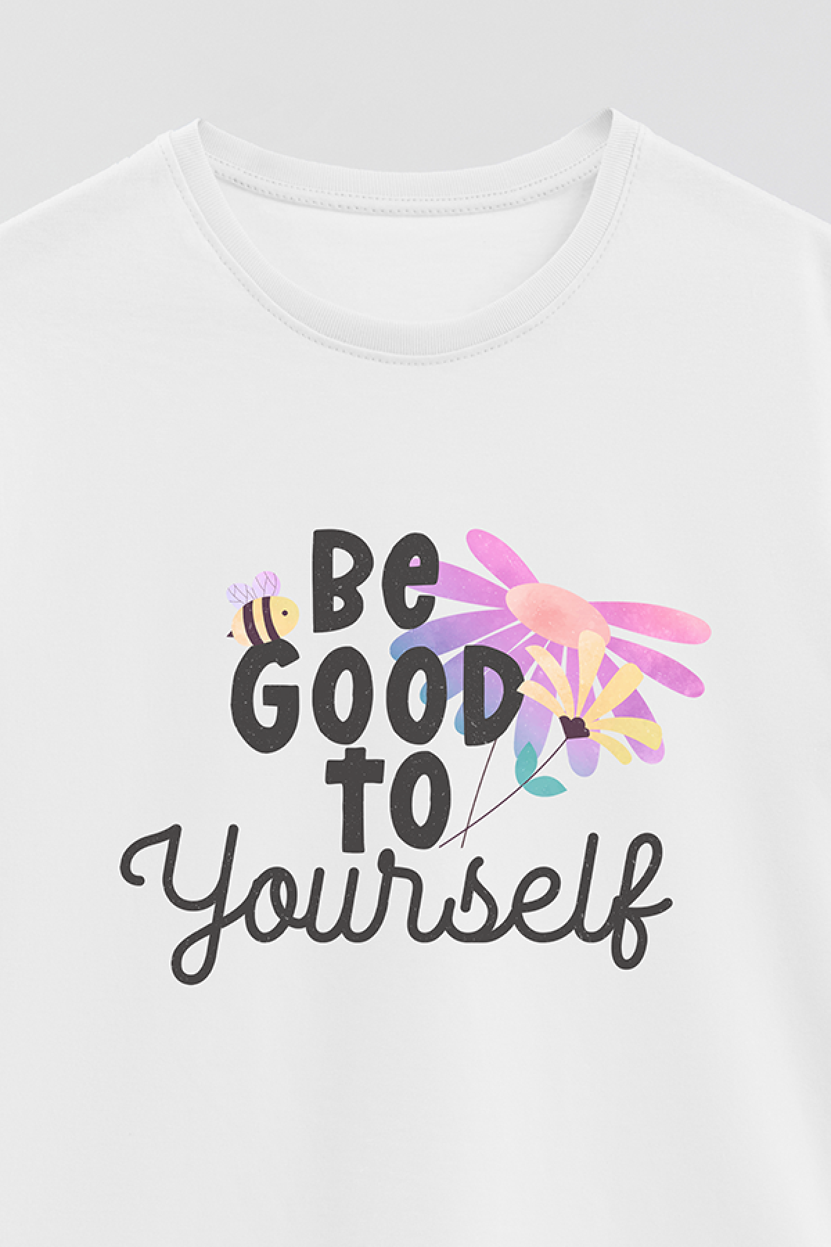 REMERA BASICA ESTAMPADA FLO BE GOOD TO YOURSELF