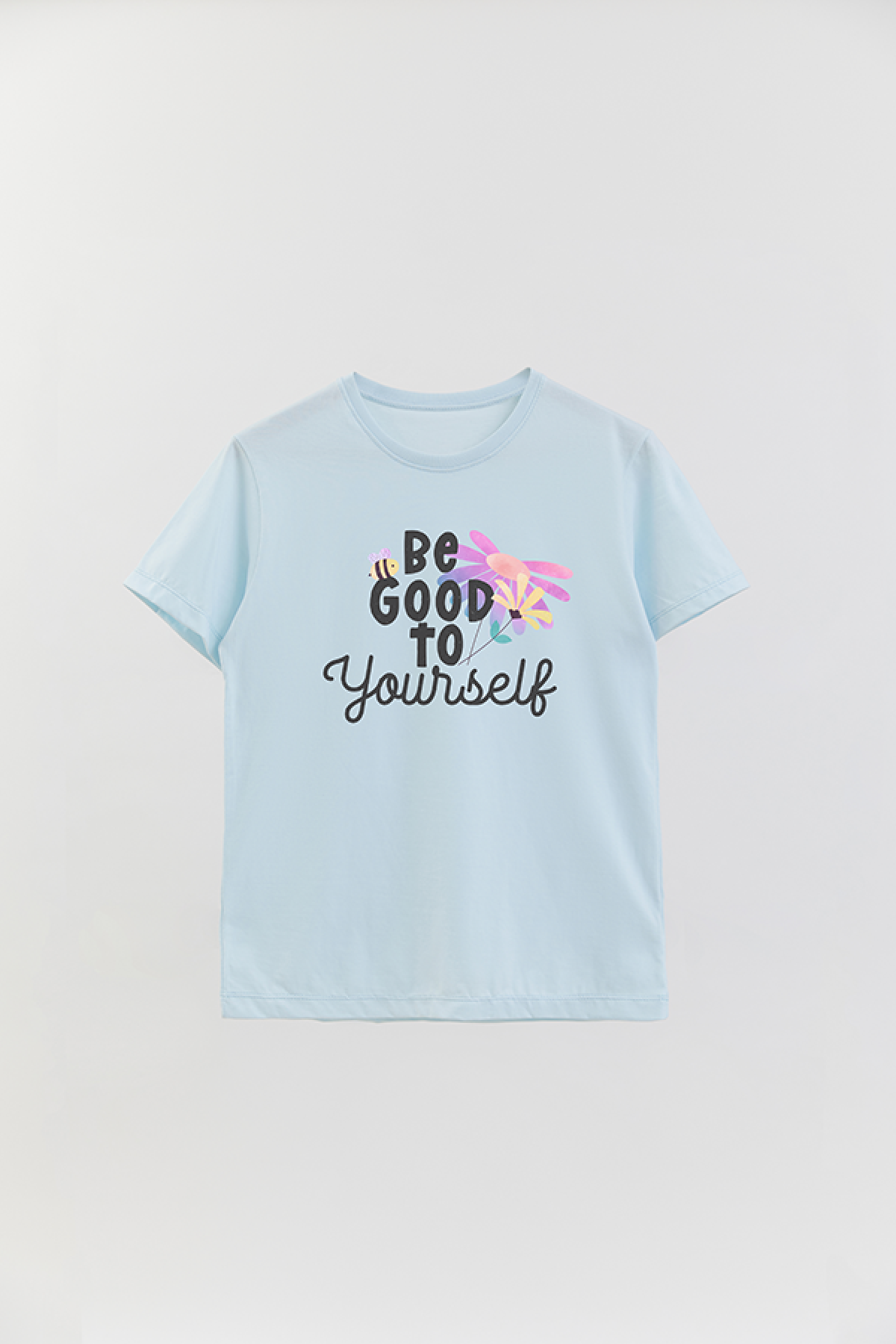 REMERA BASICA ESTAMPADA FLO BE GOOD TO YOURSELF