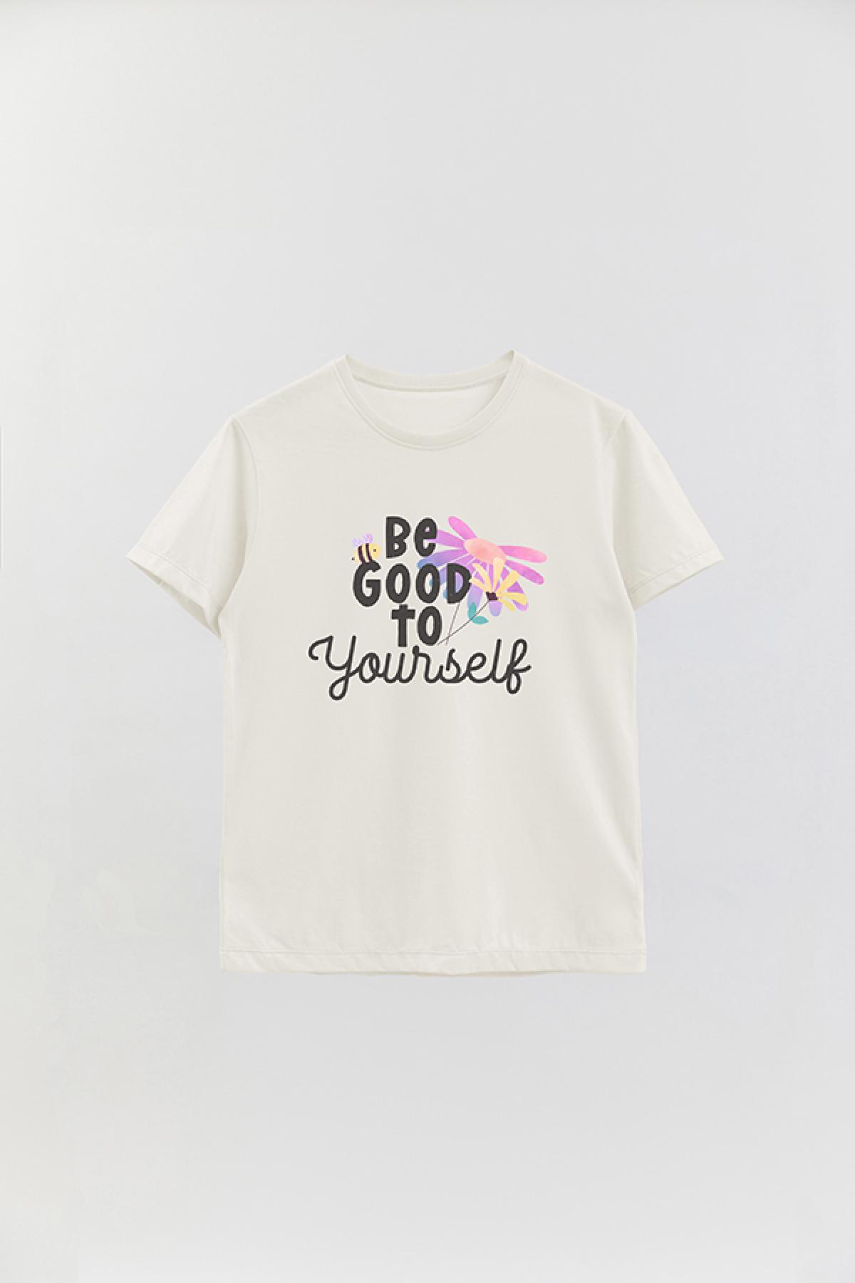 REMERA BASICA ESTAMPADA FLO BE GOOD TO YOURSELF