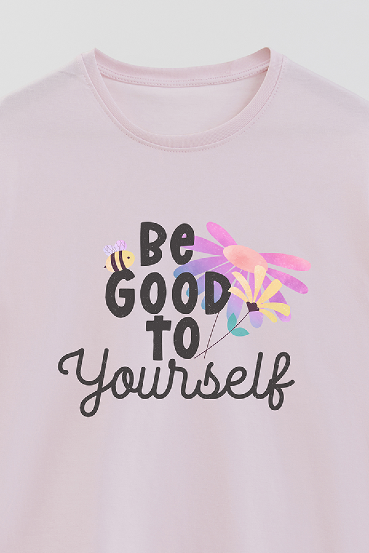 REMERA BASICA ESTAMPADA FLO BE GOOD TO YOURSELF