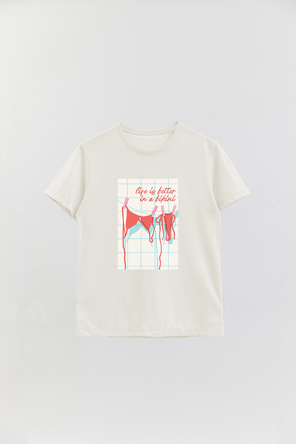 REMERA BASICA ESTAMPADA BIKINI