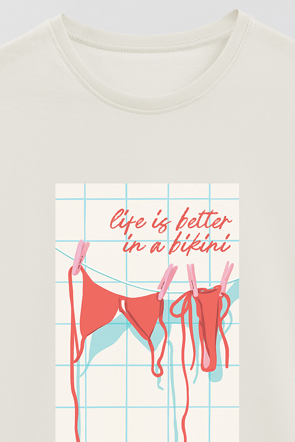 REMERA BASICA ESTAMPADA BIKINI