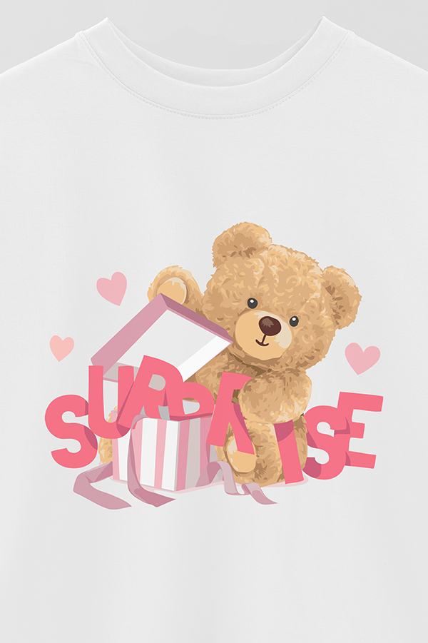 REMERA OVER ESTAMPADA UNISEX TEDDY SURPRISE