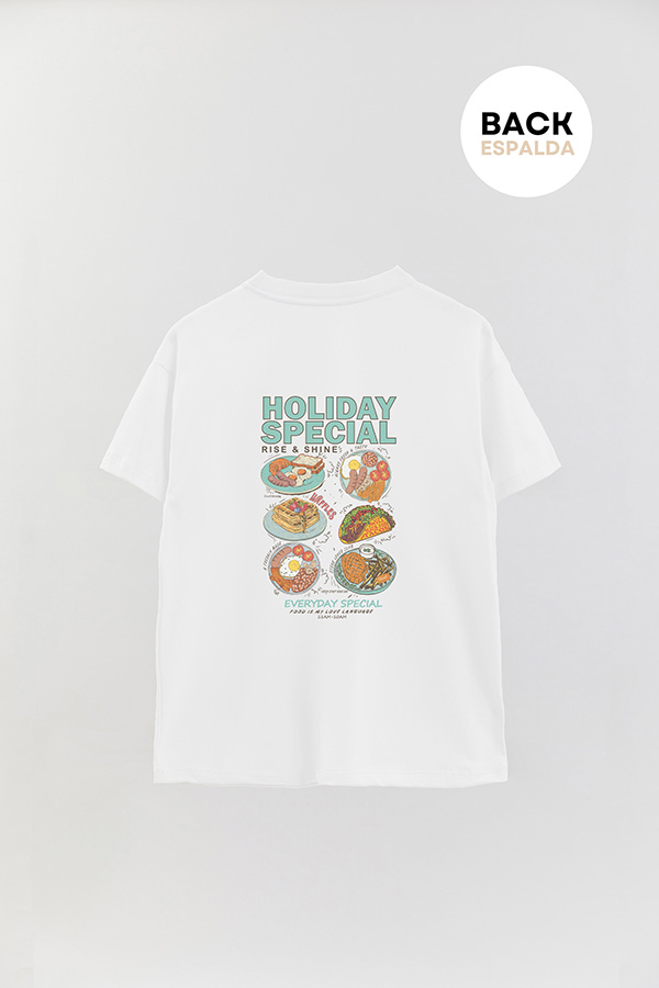 REMERA OVER FB ESTAMPADA HOLIDAY SPECIAL