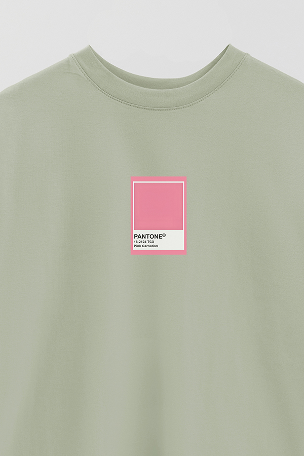 REMERA OVER ESTAMPADA PANTONE PINK CARNATION