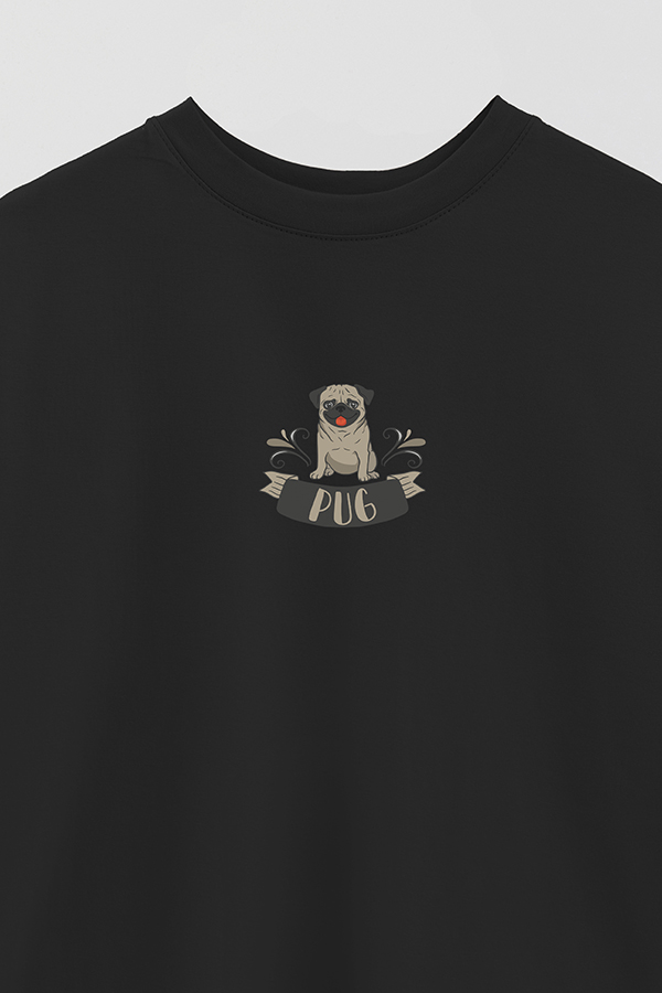 REMERA OVER ESTAMPADA DOG PUG PUPPY