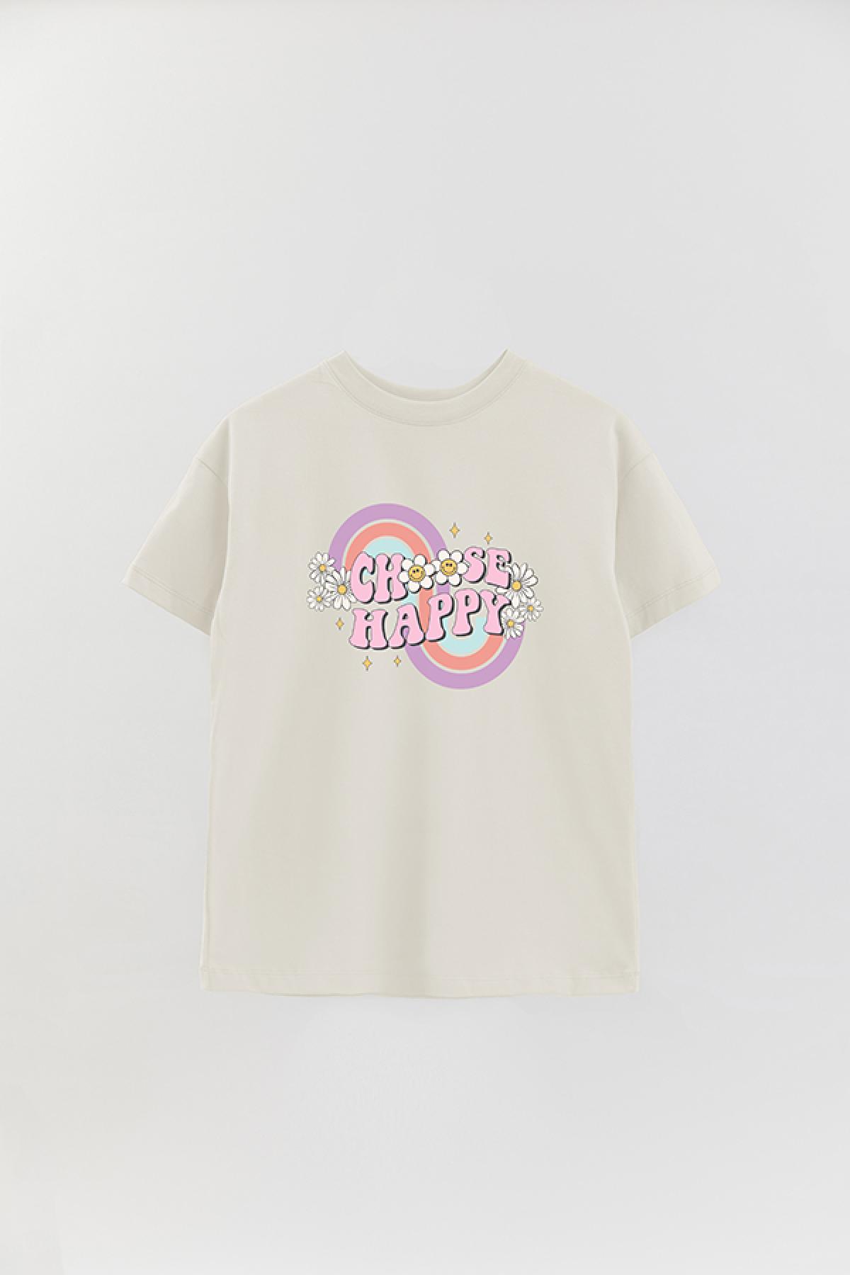 REMERA OVER ESTAMPADA RT CHOOSE HAPPY
