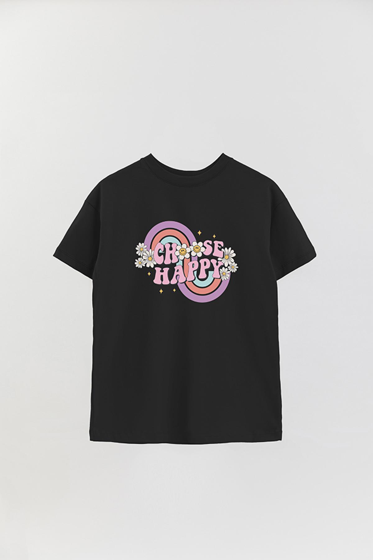 REMERA OVER ESTAMPADA RT CHOOSE HAPPY
