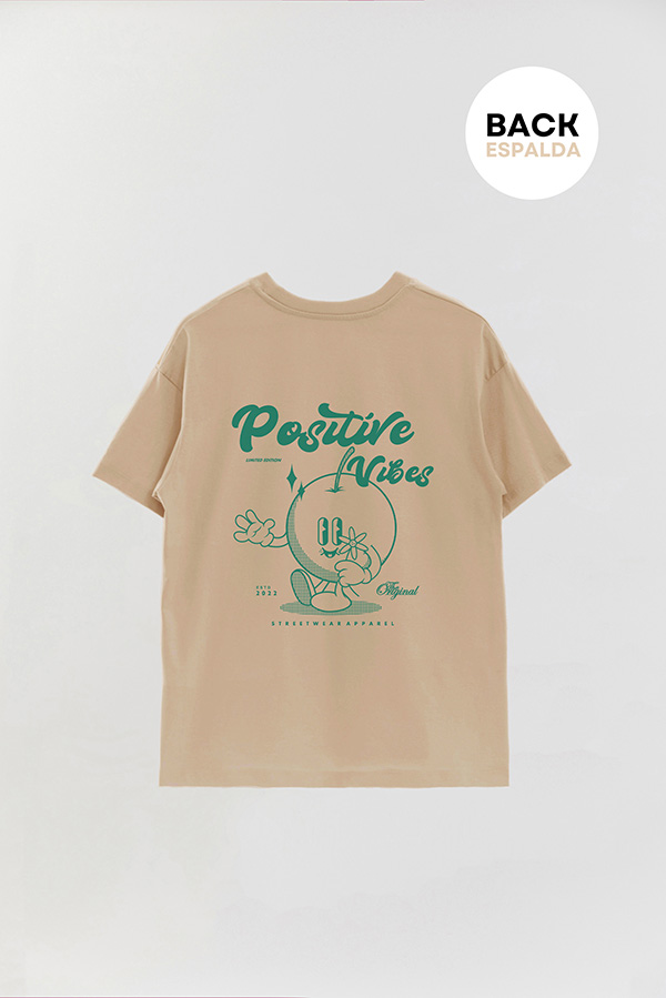 REMERA OVER FB CARTOON POSITIVE VIBES