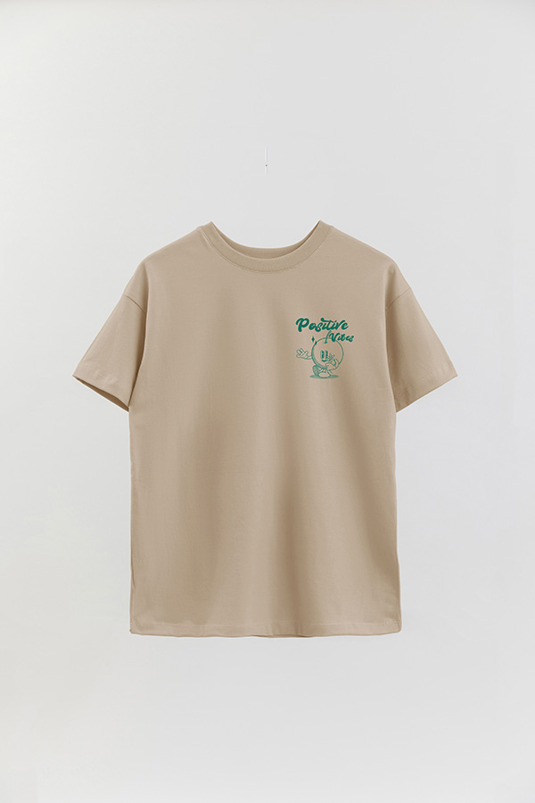 REMERA OVER FB CARTOON POSITIVE VIBES