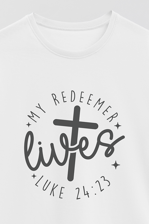 REMERA BASICA UNISEX MNM MY REDEEMER LIVES
