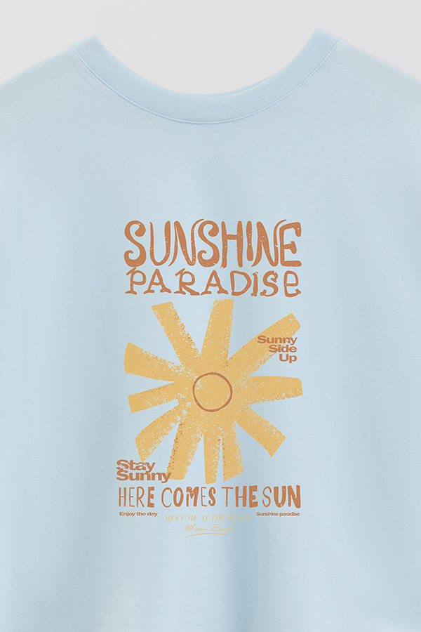 REMERA CROP ESTAMPADA SUNSHINE PARADISE 1