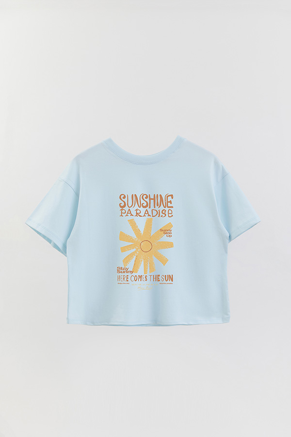 REMERA CROP ESTAMPADA SUNSHINE PARADISE 1
