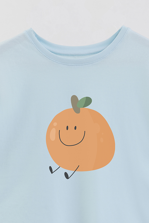 REMERA GIRL OVER FRUIT ORANGE FACE