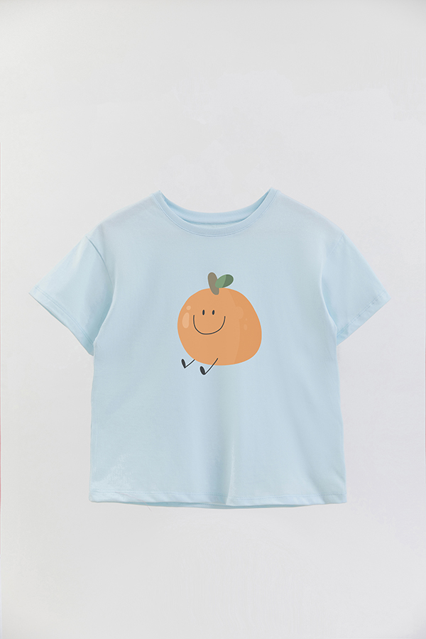 REMERA GIRL OVER FRUIT ORANGE FACE
