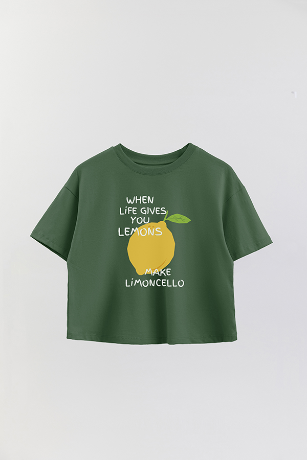 REMERA CROP ESTAMPADA ITALY MAKE LIMONCELLO