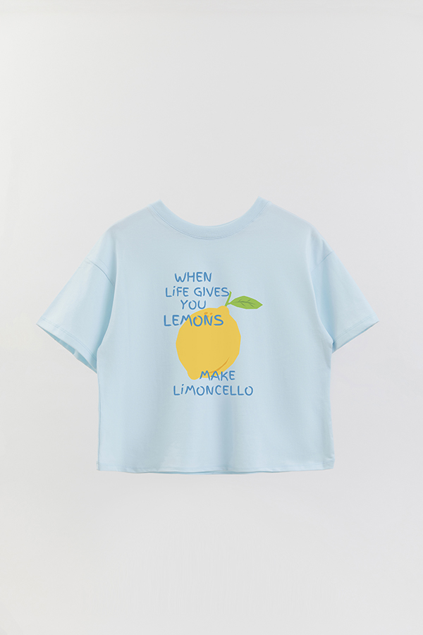 REMERA CROP ESTAMPADA ITALY MAKE LIMONCELLO