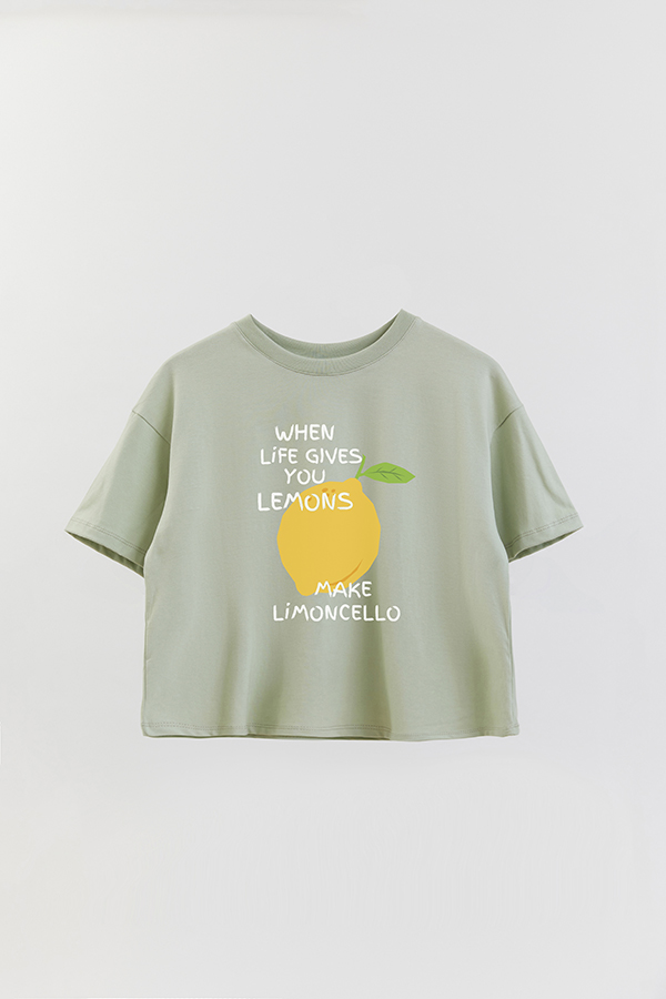 REMERA CROP ESTAMPADA ITALY MAKE LIMONCELLO