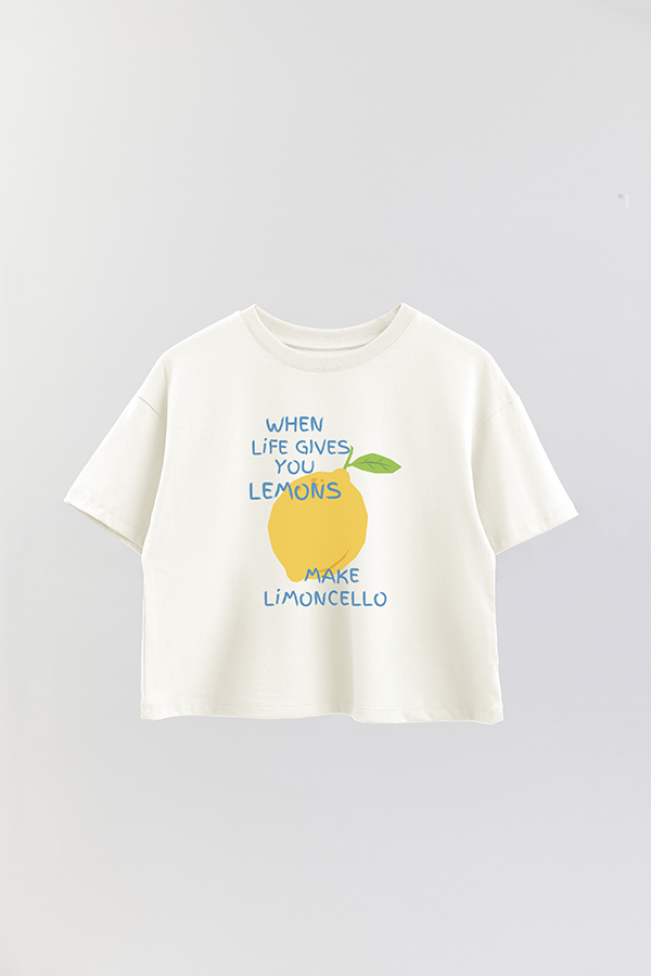 REMERA CROP ESTAMPADA ITALY MAKE LIMONCELLO