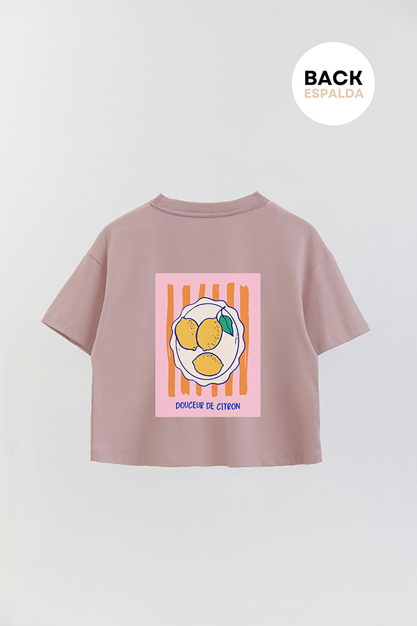 REMERA CROP FB ESTAMPADA DOCEUR DE CITRON