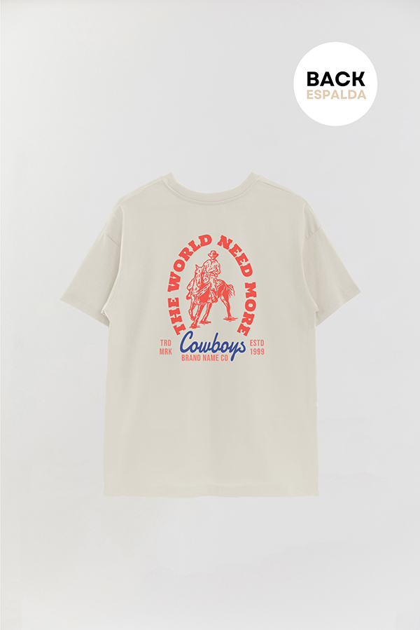 REMERA OVER ESTAMPADA COWBOYS