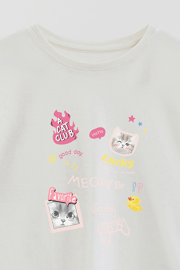 REMERA GIRL OVER KITTY DREAMS CAT CLUB