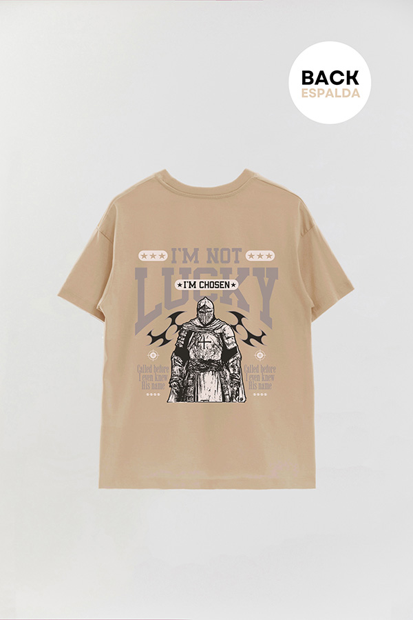 REMERA OVER ESTAMPADA UNISEX ESPALDA IM NOT LUCKY
