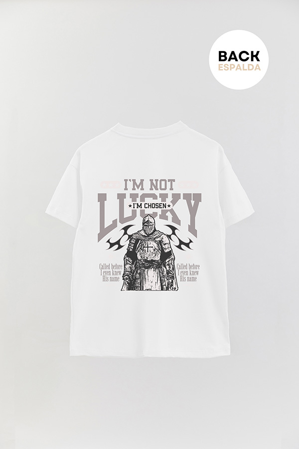 REMERA OVER ESTAMPADA UNISEX ESPALDA IM NOT LUCKY