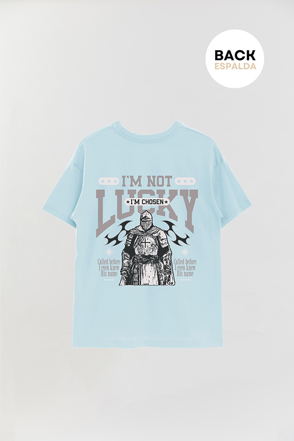 REMERA OVER ESTAMPADA UNISEX ESPALDA IM NOT LUCKY