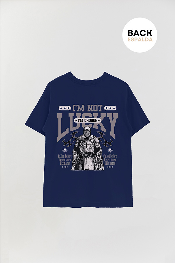 REMERA OVER ESTAMPADA UNISEX ESPALDA IM NOT LUCKY