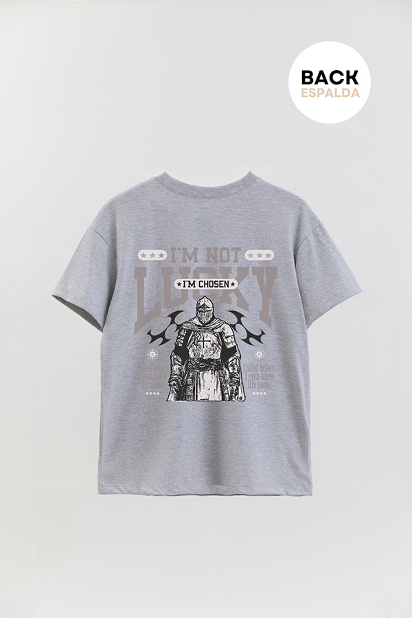 REMERA OVER ESTAMPADA UNISEX ESPALDA IM NOT LUCKY