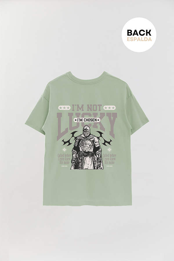 REMERA OVER ESTAMPADA UNISEX ESPALDA IM NOT LUCKY