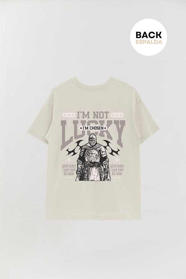 REMERA OVER ESTAMPADA UNISEX ESPALDA IM NOT LUCKY