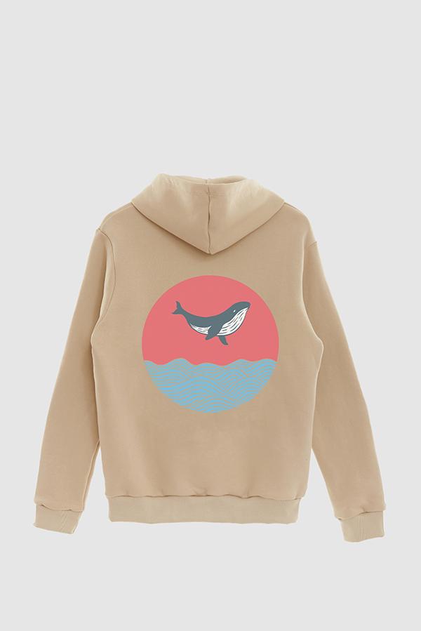 HOODIE ESTAMPADO WHALE JUMPING IN THE OCEAN