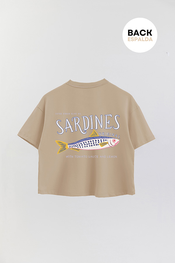 REMERA CROP FB ESTAMPADA SARDINES ORIGINAL