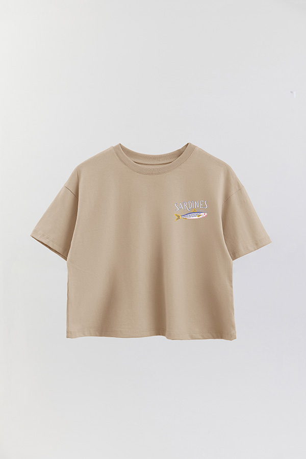 REMERA CROP FB ESTAMPADA SARDINES ORIGINAL
