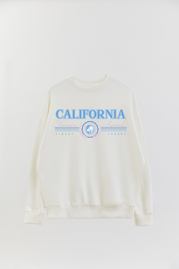 BUZO CREWNECK ESTAMPADO VARSITY CALIFORNIA VENICE BEACH