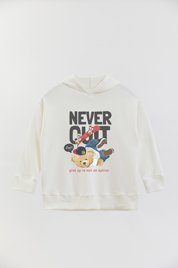 HOODIE RUSTICO BOY TEDDY NEVER QUIT