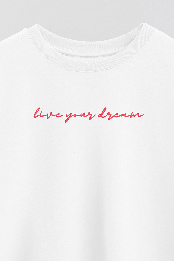 REMERA CROP ESTAMPADA RED LIVE YOUR DREAM