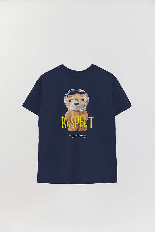 REMERA OVER ESTAMPADA UNISEX TEDDY RESPECT MY PRIVACY