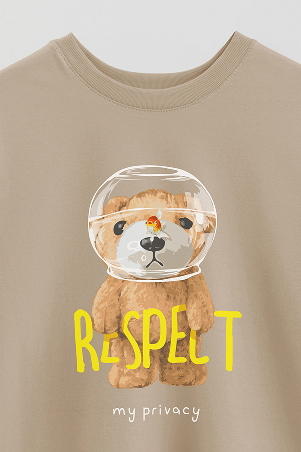 REMERA OVER ESTAMPADA UNISEX TEDDY RESPECT MY PRIVACY