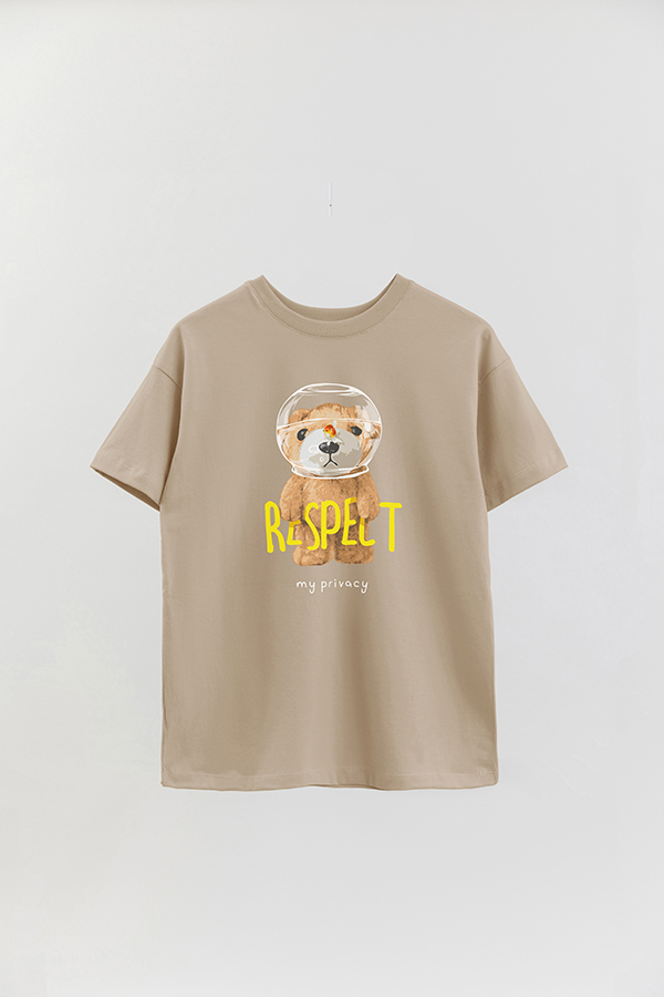REMERA OVER ESTAMPADA UNISEX TEDDY RESPECT MY PRIVACY