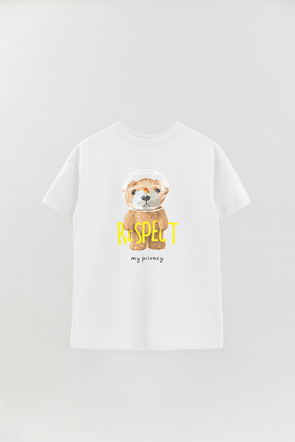 REMERA OVER ESTAMPADA UNISEX TEDDY RESPECT MY PRIVACY