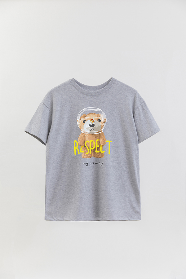 REMERA OVER ESTAMPADA UNISEX TEDDY RESPECT MY PRIVACY