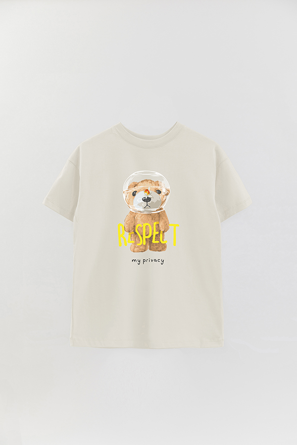 REMERA OVER ESTAMPADA UNISEX TEDDY RESPECT MY PRIVACY