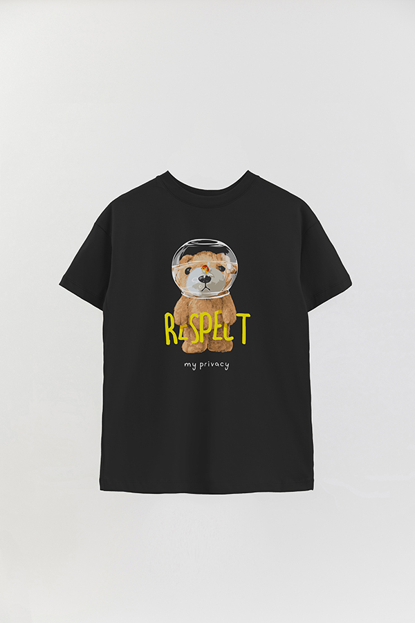 REMERA OVER ESTAMPADA UNISEX TEDDY RESPECT MY PRIVACY